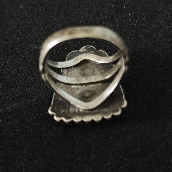 Triangular Turquoise Native Ring Old Pawn Size 5.… - image 4