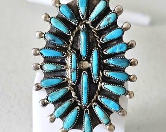 Zuni Needlepoint Cluster Vintage Sterling Ring Old Pawn Size 5 1/2  JR 296