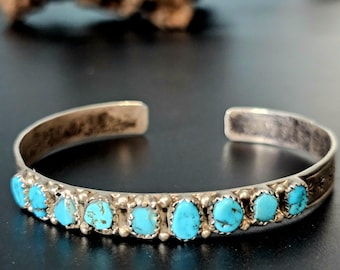 Zuni Vintage Snakeyes Stacker Cuff Old Pawn. 7 1/2" wrist JB 228