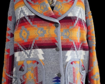 Quirky Handmade Pendleton Aztec Jacket Large size #C 72