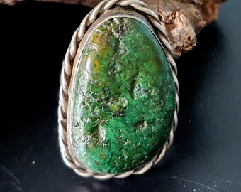 Natural Cerrillos Turquoise Vintage Ring Old Pawn Size 10 JR 374