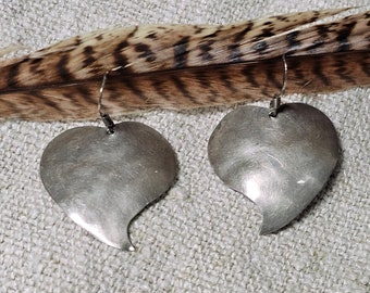 Twisted Heart Vintage Dangle Earrings Sterling