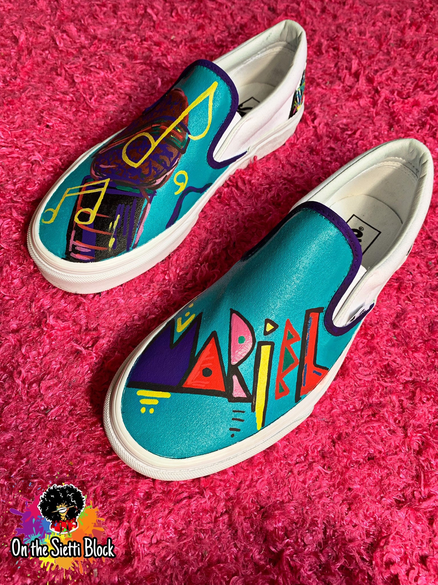 custom vans rainbow
