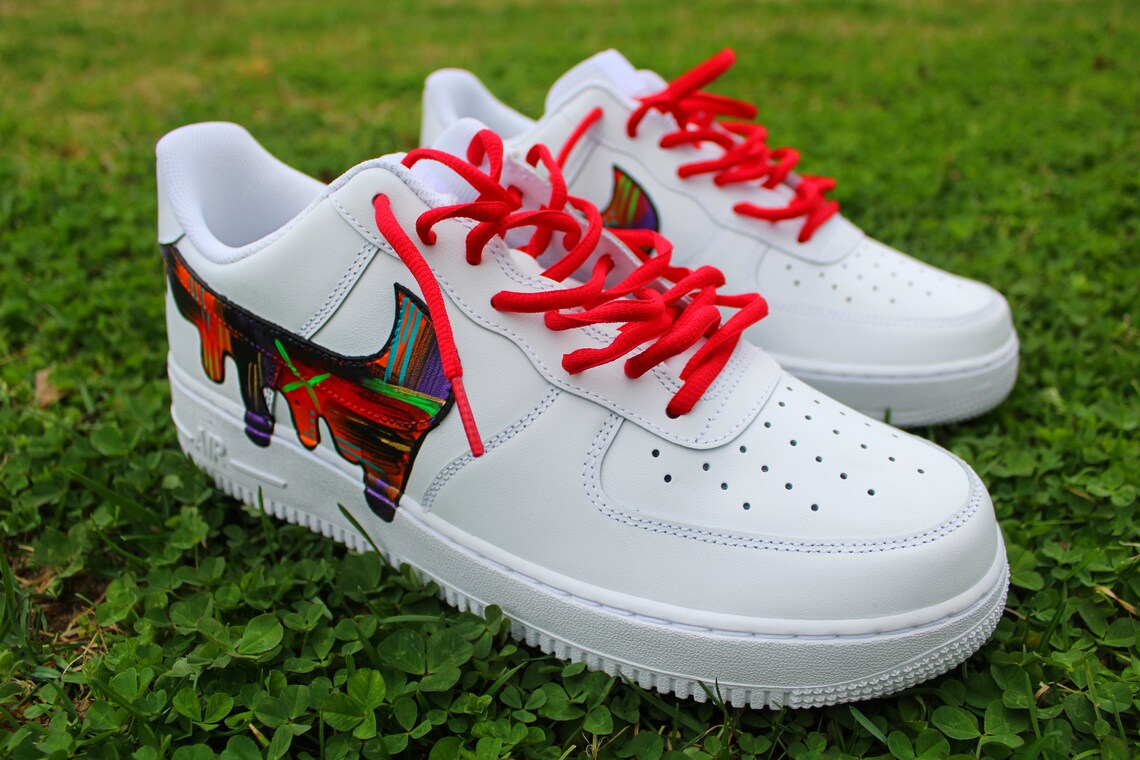 custom red nike air force 1
