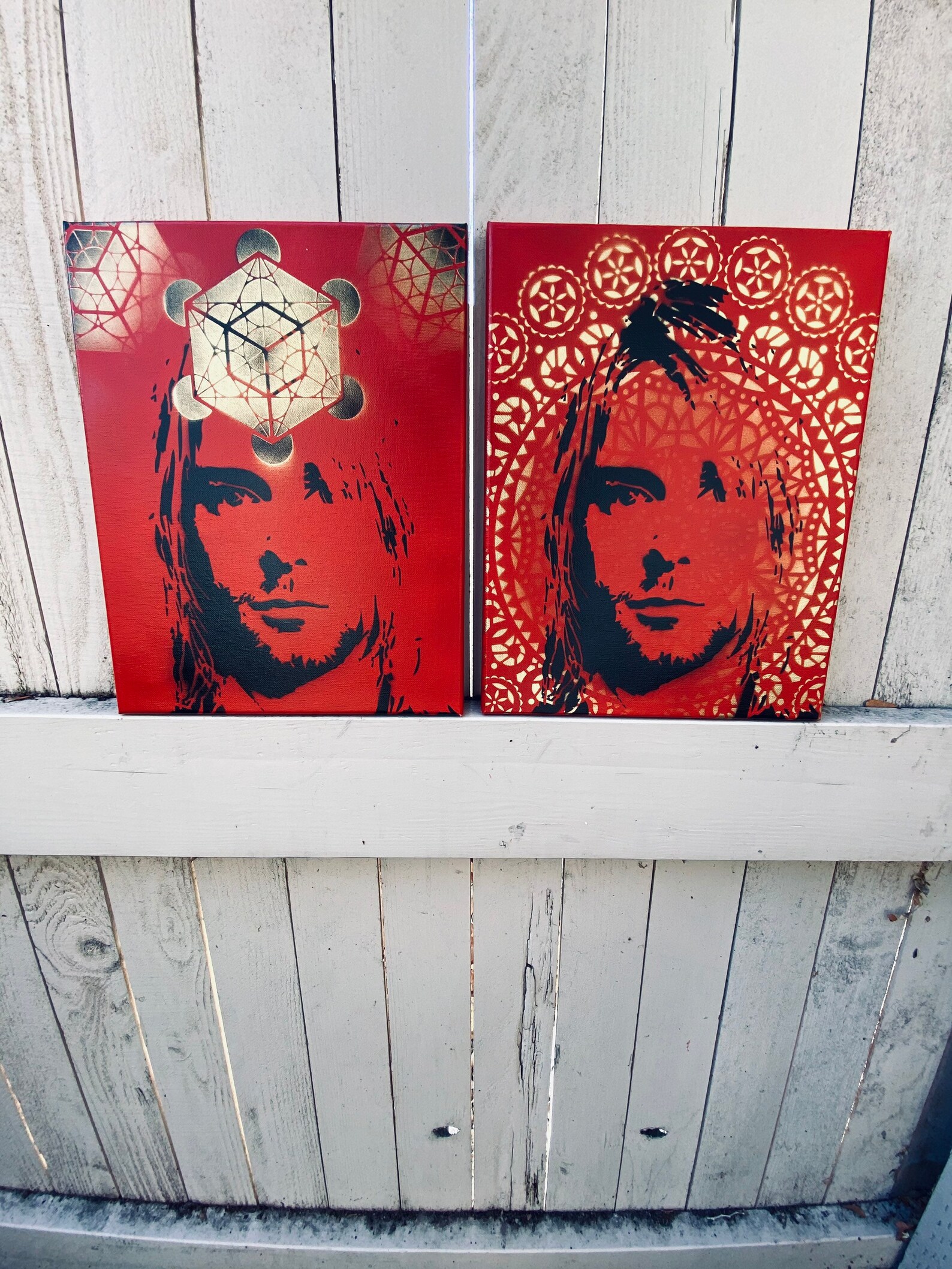 Kurt Cobain Nirvana Spray Paint sur toile 11x14 Nouvel art Etsy