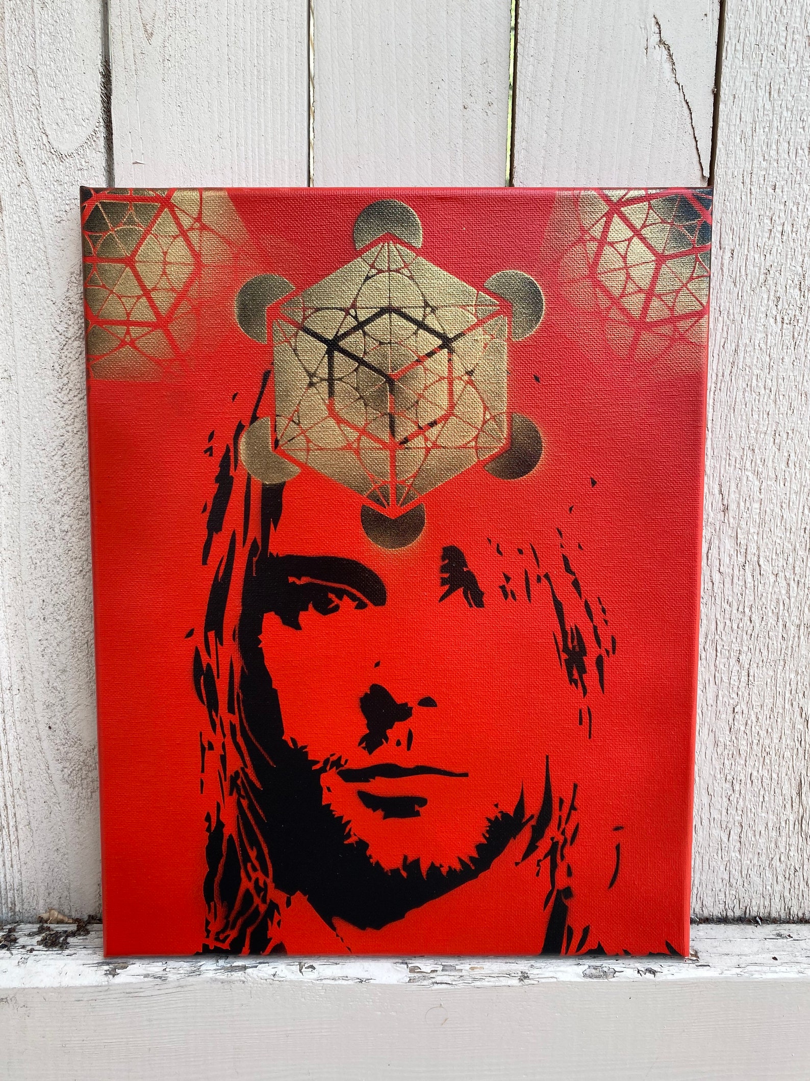 Kurt Cobain Nirvana Spray Paint sur toile 11x14 Nouvel art Etsy