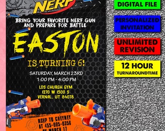 Nerf War Invite Etsy