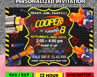 Nerf War Invite Etsy