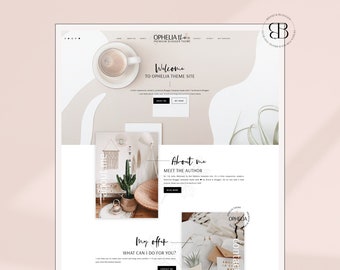 Ophelia • Responsive Blogger template, modern premium Blogger theme, slider lifestyle blog design, premade feminine fashion Blogspot layout