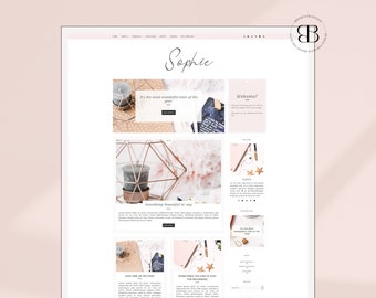 Sophie • Responsive Blogger template, feminine premium Blogger theme with slider, lifestyle blog design, premade modern Blogspot layout