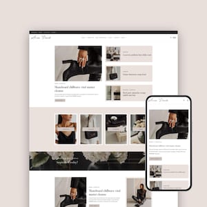 Aria Dark Blog WordPress Theme - Fashion Lifestyle Beauty Blogger, Editorial Magazine Kadence WordPress Template • Feminine Blogging Website