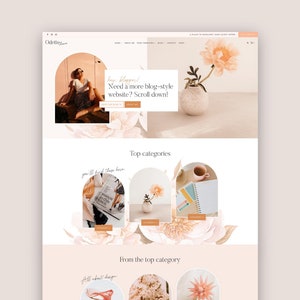 WordPress Blog Theme for Bloggers, Feminine Kadence Child Theme for lifestyle Blogger, Elegant Modern Business Website Template • Odette