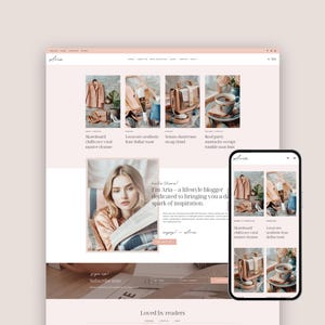 WordPress Blog Theme for Lifestyle Fashion & Beauty Blogger • Mommy Blogging Pink Kadence Theme, Business Website WordPress Template • Aria