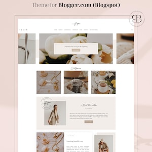 NEW Hope • Responsive Blogger template, minimalist elegant Blogspot theme, feminine blog layout: lifestyle, fashion, travel, beauty blogger