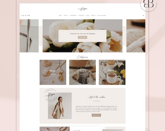 NEW Hope • Responsive Blogger template, minimalist elegant Blogspot theme, feminine blog layout: lifestyle, fashion, travel, beauty blogger