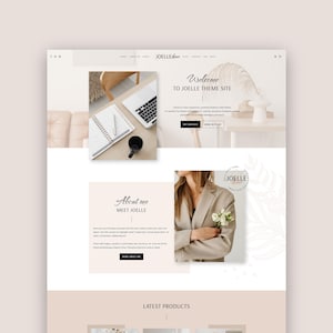 Joelle • WordPress Theme, Feminine Kadence Child Theme for Coach, Marketing Strategist, Blogger, Podcast, Shop Business Website Template