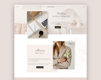 Joelle • WordPress Theme, Feminine Kadence Child Theme for Coach, Marketing Strategist, Blogger, Podcast, Shop Business Website Template