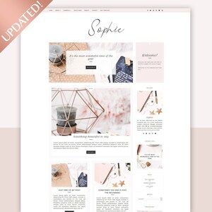 Sophie • Responsive Blogger template, feminine premium Blogger theme with slider, lifestyle blog design, premade modern Blogspot layout