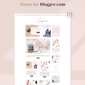 Sophie • Responsive Blogger template, feminine premium Blogger theme with slider, lifestyle blog design, premade modern Blogspot layout