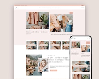 Feminine Kadence WordPress Theme: Pink Lifestyle Blog Template for Beauty & Fashion Blogger