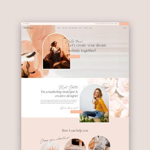Odette • WordPress Theme, Feminine Kadence Child Theme for Coach, Blogger, Podcast, Influencer, Designer, Shop Business Website Template