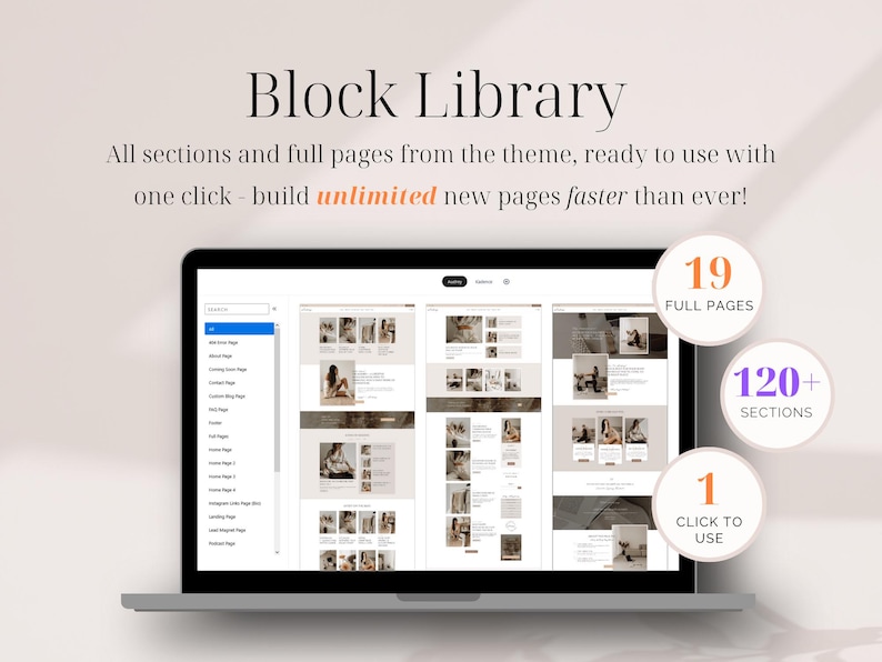 Audrey is a feminine WordPress child theme, designed for: coaches, yoga and fitness instructors, wellness therapists, but also for podcasters, creators of digital products (ebook, courses), business strategists, designers and other female entrepreneurs! This elegant, modern Kadence child theme comes with 19 full page templates (including funnel pages) and with an access to a blocks library - over 120 prestyled sections!