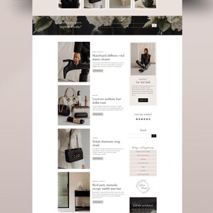 Aria Dark WordPress blog theme for fashion, lifestyle and beauty bloggers – feminine Kadence editorial magazine template for influencers