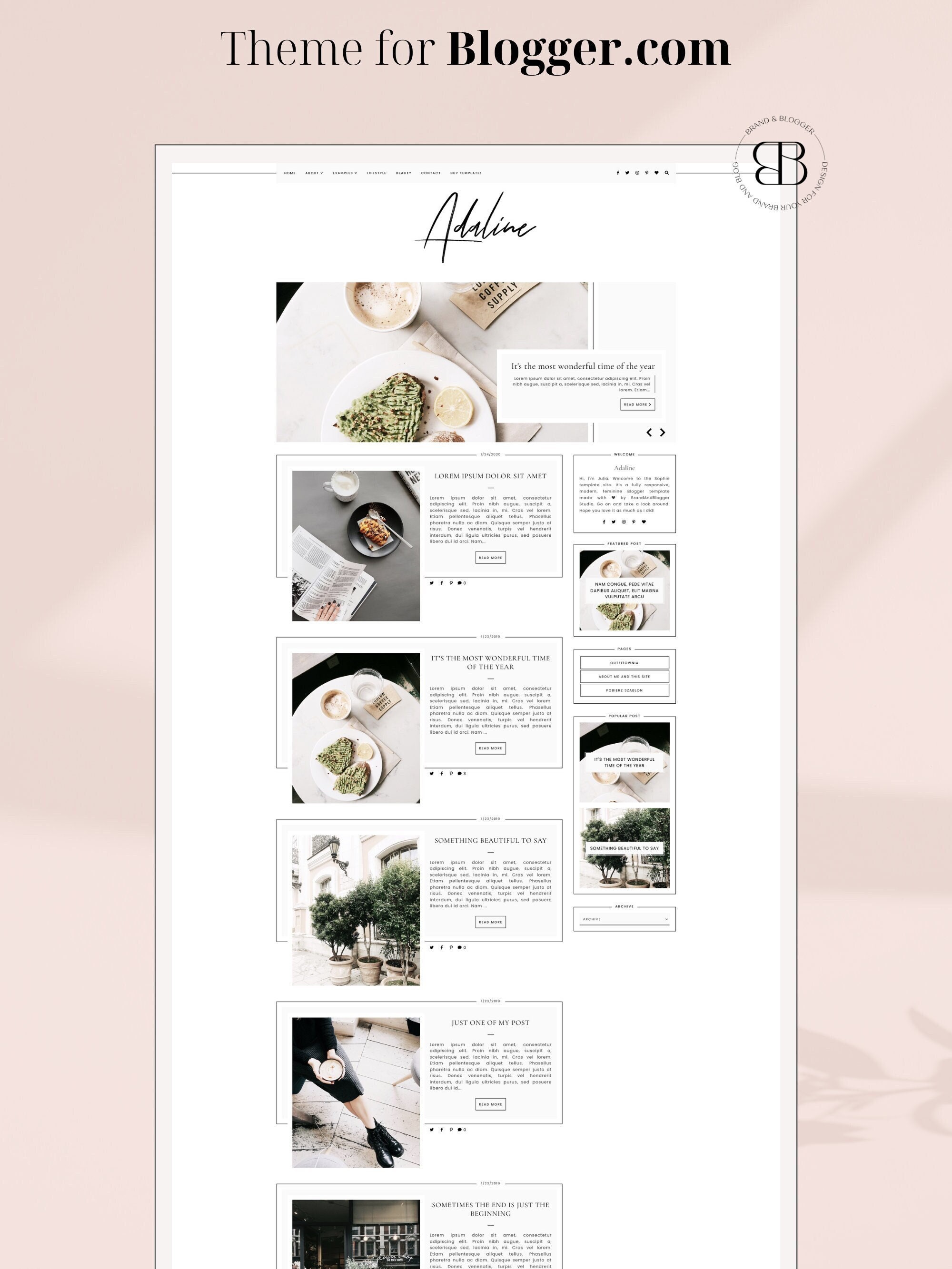 Blog Theme Design Principles Adaline • Responsive Blogger Template, Fashion Premium Blogger Theme ...