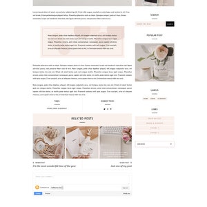 Stella Responsive Blogger template, modern premium Blogger theme, slider lifestyle blog design, premade feminine fashion Blogspot layout image 8