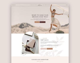 Olivia • WordPress Coaching Theme, Business Website Template, Feminine Kadence Child Theme for Coach, Designer, Blog Podcast Creator, Shop