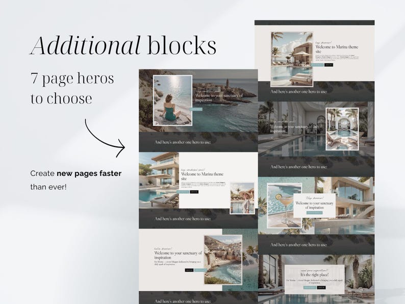 homepage hero sections wordpress theme aesthetic travel blog kadence template customizable headers