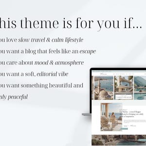 slow travel blog wordpress theme for lifestyle bloggers calm aesthetic website design kadence template