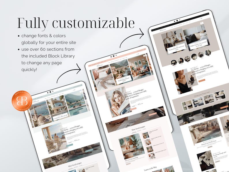 Fully customizable WordPress blog theme with multiple layout styles, Kadence template for travel bloggers and content creators