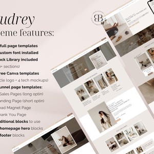 Feminine Coaching WordPress Theme, Kadence Child Theme for Coach, coaches, yoga and fitness instructors, wellness therapists, creators of digital products, Podcast, Blogger, Shop, Elegant modern Business Website Template, Audrey Kadence Child Theme, Beige classy minimalist WordPress theme
