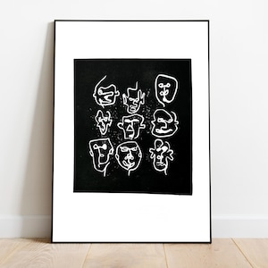Visages - linogravure