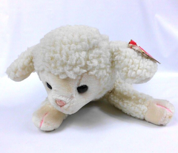 Vintage 1989 Ty Classic Lovie Lamb Plush Stuffed Animal Style 8004