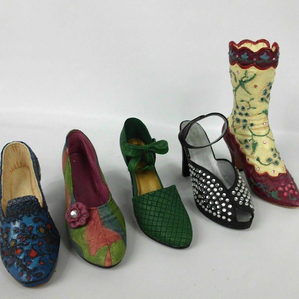 Lote de 5 botas de ópera Pave' Empress Rose Court, modelo vintage de 1998 de Just the Right Shoe.