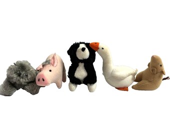 Vintage 1995 McDonalds BABE Small Plush Animal Stuffed Toys Lot of 5