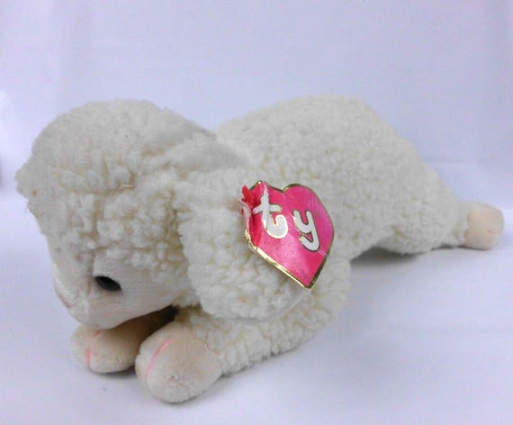 Vintage 1989 Ty Classic Lovie Lamb Plush Stuffed Animal Style 8004
