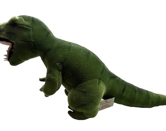 Demdaco Nat & Jules Green Plush Tyrannosaurus Rex Dinosaur TRex Animal 18 Inch