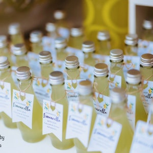 Long Neck ( Fill Your Own) Limoncello Alcohol Bottle Favours makes a Perfect Wedding Favour | DIY Limoncello Bonbonnière