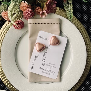 Personalised Budget-Friendly DIY Favour Card add Chocolate Hearts to make the perfect Wedding or Party Favour in Kraft n White Cardstock