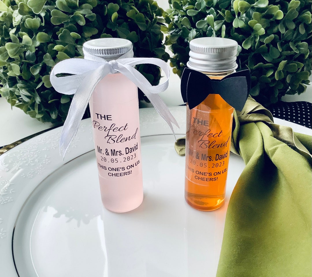 His her tube shaped fill your own bottle favours for weddings