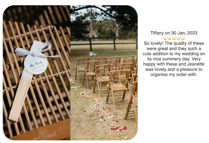 Personalized White Handheld Paper Fans for Wedding Favours, Bridal n Baby Shower Favours and Summer Party Favours image 4
