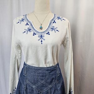 Cotton embroidered blouse XS