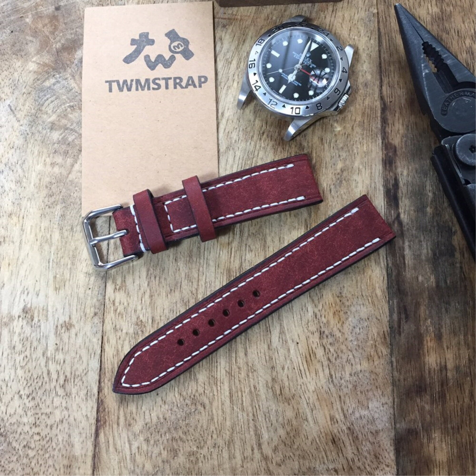 Leather Watch Strap Vintage Style Strapfull Stitched 18mm Etsy UK