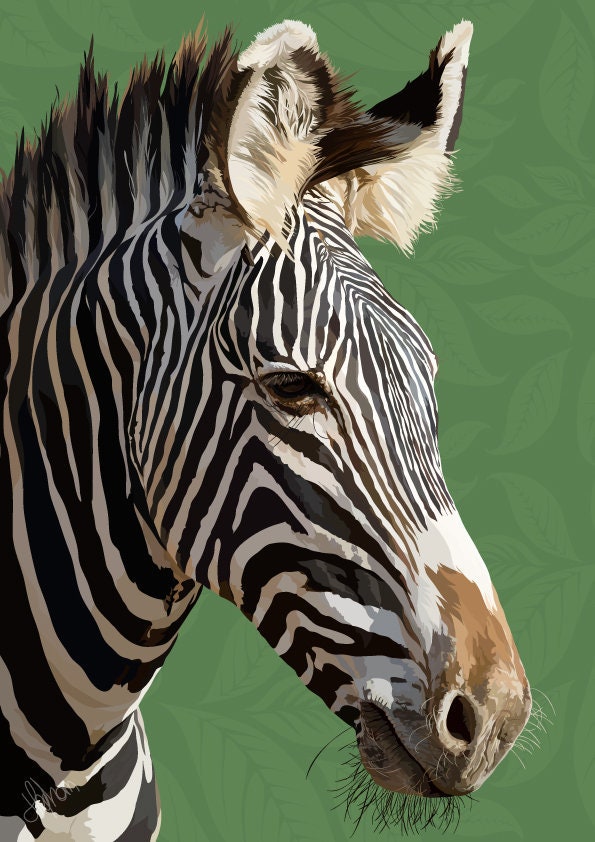 Zebra art print zebra home decor gift idea zebra lovers | Etsy