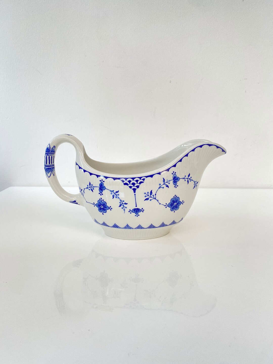 Johnson Brothers Blue and White Denmark Gravy Boat Sauce Boat Jug