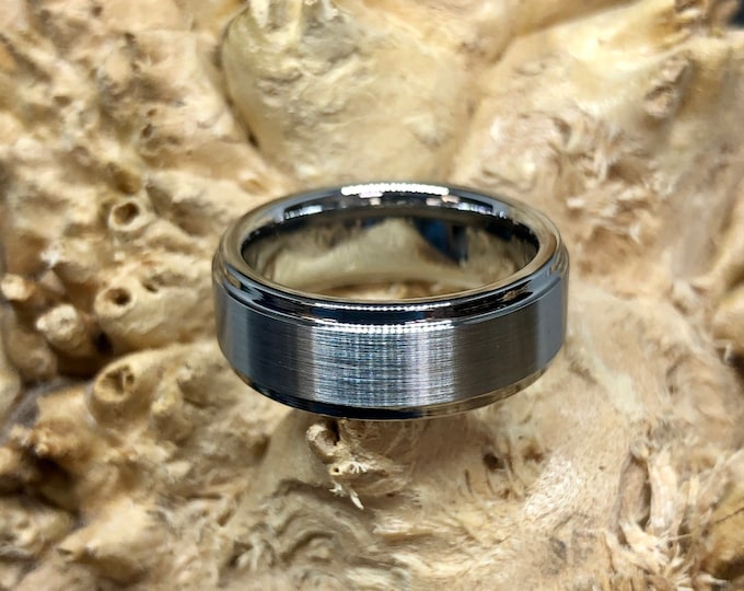 Titanium With Raised Brushed finish Wedding Band/ Engagement Ring