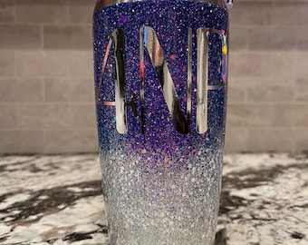The “Plumb Crazy” glitter tumbler